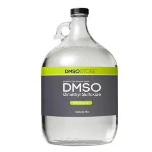 DMSO Liquid 1 Glass Gallon Jug, Pure 99.995% Pharma Grade, Non-Diluted, Low Odor, Dimethyl Sulfoxide DMSO Liquid 1 Glass Gallon Jug, Pure 99.995% Pharma Grade, Non-Diluted, Low Odor, Dimethyl Sulfoxide