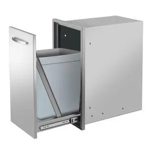 13.4''Wx25.7''Hx19.6''D Pull-Out Trash Drawer, Pull-Out Tray Outdoor Kitchen Stainless Steel Built-in Trash Bin for BBQ Island Grill Station 13.4''Wx25.7''Hx19.6''D Pull-Out Trash Drawer, Pull-Out Tray Outdoor Kitchen Stainless Steel Built-in Trash Bin for BBQ Island Grill Station