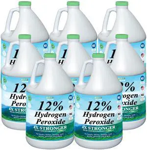 12% Hydrogen Peroxide, Food Grade H2O2 and Purified Water Only, 8 Gallons 12% Hydrogen Peroxide, Food Grade H2O2 and Purified Water Only, 8 Gallons