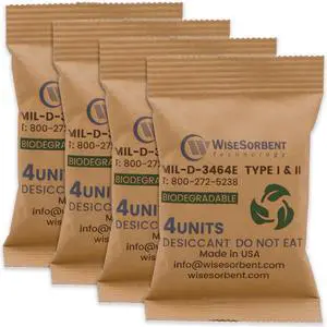 Kraft Clay Desiccants Packs for Safe, 132 Gram 210 Packs Dehumidifier for Gun Safe, 4 Unit Military Grade Moisture Absorbers, Conforms to MIL-D-3464E Type I & II Absorbents Kraft Clay Desiccants Packs for Safe, 132 Gram 210 Packs Dehumidifier for Gun Safe, 4 Unit Military Grade Moisture Absorbers, Conforms to MIL-D-3464E Type I & II Absorbents