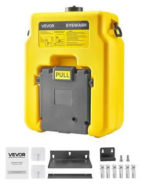 Portable Eye Wash Station 14 Gal, OSHA-Approved Eyewash Station Wall-Mounted/On Flat Surface, Emergency Eye Wash Unit with 2 Sprays, First Aid Eyewash Units for Schools, Labs, Factories, Yellow Portable Eye Wash Station 14 Gal, OSHA-Approved Eyewash Station Wall-Mounted/On Flat Surface, Emergency Eye Wash Unit with 2 Sprays, First Aid Eyewash Units for Schools, Labs, Factories, Yellow