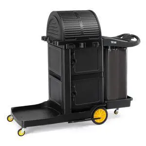 Janitorial Cart with Key-Locking Cabinet, 3-Shelf Commercial Cleaning Cart with Wheels, Housekeeping Caddy with Locker, Black, Great for Hotel, Stores, Schools, and Business Janitorial Cart with Key-Locking Cabinet, 3-Shelf Commercial Cleaning Cart with Wheels, Housekeeping Caddy with Locker, Black, Great for Hotel, Stores, Schools, and Business