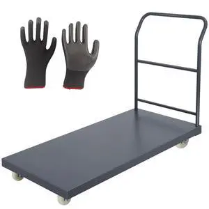 Heavy Duty Flatbed Cart 60"x30" Platform Truck with 4 Swivel Wheels, 2000 lbs Capacity Steel Hand Truck, Industrial Utility Push Cart for Warehouse Garage and Moving Heavy Duty Flatbed Cart 60"x30" Platform Truck with 4 Swivel Wheels, 2000 lbs Capacity Steel Hand Truck, Industrial Utility Push Cart for Warehouse Garage and Moving