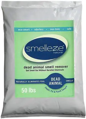 Dead Animal Odor Eliminator for Strong Odor Removal - Eliminate Dead Rodent & Wildlife Smell - Safe Indoor & Outdoor Use, Natural Odor Remover, Fresh & Effective - Powder, 50 lbs Dead Animal Odor Eliminator for Strong Odor Removal - Eliminate Dead Rodent & Wildlife Smell - Safe Indoor & Outdoor Use, Natural Odor Remover, Fresh & Effective - Powder, 50 lbs