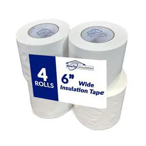 6" Wide x 180' Long White Vapor Barrier Seam Tape - 4 Roll Bulk Pack, Waterproofing & Great for Crawlspaces, Insulation Repair, Underlayment Seams, Metal Building Insulation Seams 6" Wide x 180' Long White Vapor Barrier Seam Tape - 4 Roll Bulk Pack, Waterproofing & Great for Crawlspaces, Insulation Repair, Underlayment Seams, Metal Building Insulation Seams