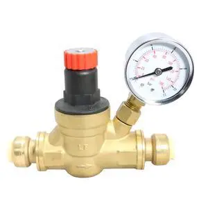 10 Pcs 1/2 Inch Push Fit Water Pressure Regulator Valve with Gauge, 3-4-2=10XX 10 Pcs 1/2 Inch Push Fit Water Pressure Regulator Valve with Gauge, 3-4-2=10XX