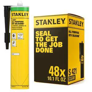 S421 All-Purpose RTV Silicone Sealant (48 x 10.1 fl.oz.) 100% Waterproof Clear Caulk | Industrial-Grade Silicone for Kitchen, Bathroom, Shower, Window, Door, Indoor & Outdoor Use | 48 Pack S421 All-Purpose RTV Silicone Sealant (48 x 10.1 fl.oz.) 100% Waterproof Clear Caulk | Industrial-Grade Silicone for Kitchen, Bathroom, Shower, Window, Door, Indoor & Outdoor Use | 48 Pack