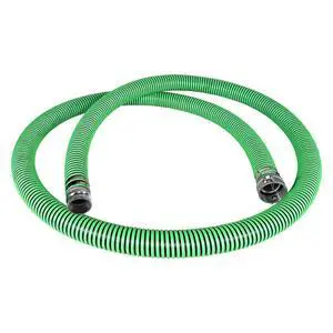 Heavy Duty EPDM All Weather Suction Hose Assembly, Black Tube, Lime Green Helix, 3" Inside Diameter Hose with Male x Female Cam and Groove Fittings Installed, 20 ft Length Heavy Duty EPDM All Weather Suction Hose Assembly, Black Tube, Lime Green Helix, 3" Inside Diameter Hose with Male x Female Cam and Groove Fittings Installed, 20 ft Length