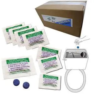 Blue Dye Leak Tablets Toilet Detection Multi-Use Test Tracer 2-Packs Silent Leaks (2000) Blue Dye Leak Tablets Toilet Detection Multi-Use Test Tracer 2-Packs Silent Leaks (2000)