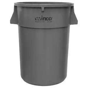 Heavy-Duty Round Waste Container/Trash Can, 44 Gallon, Gray Heavy-Duty Round Waste Container/Trash Can, 44 Gallon, Gray