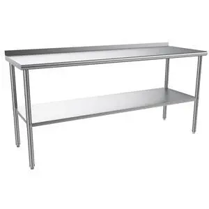 72'' x 24'' Stainless Steel Table for Prep & Work,Commercial Worktables & Workstations,Heavy Dut Metal Table with Adjustable UnderShelf & Backsplash for Kitchen, Restaurant,Home,Hotel 72'' x 24'' Stainless Steel Table for Prep & Work,Commercial Worktables & Workstations,Heavy Dut Metal Table with Adjustable UnderShelf & Backsplash for Kitchen, Restaurant,Home,Hotel