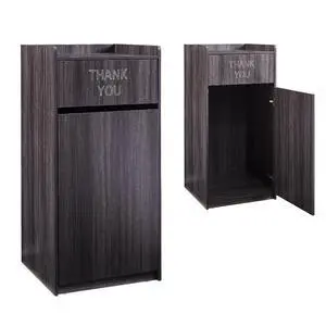 Restaurant Trash Can Cabinet, Commercial Trash Cans 40 Gallon Wooden Trash Can and Garbage Receptacle with Tray Holder, Door, Large Trash Bin for Restaurants, Cafeteria, Kitchen, Office, School, Gray Restaurant Trash Can Cabinet, Commercial Trash Cans 40 Gallon Wooden Trash Can and Garbage Receptacle with Tray Holder, Door, Large Trash Bin for Restaurants, Cafeteria, Kitchen, Office, School, Gray