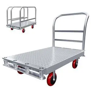 2IN1 Steel Panel Cart Dolly Large Heavy Duty Drywall Lumber Truck Cart with 2700 LBS Capacity, 40 x 24 Inch 2.2MM Steel Plate, 6.3" Swivel Brake Wheels, 1 Front & 3 Side Handrails 2IN1 Steel Panel Cart Dolly Large Heavy Duty Drywall Lumber Truck Cart with 2700 LBS Capacity, 40 x 24 Inch 2.2MM Steel Plate, 6.3" Swivel Brake Wheels, 1 Front & 3 Side Handrails