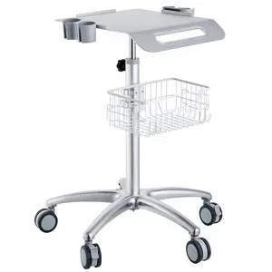 Medical Trolley with Wheels - Height Adjustable Gas Lift, Large Tabletop 19"×17", Stainless Steel Rolling Laptop Cart with Storage Basket,Mobile Metal Scanner Cart for Ultrasound/Dental/EKG/Lab Medical Trolley with Wheels - Height Adjustable Gas Lift, Large Tabletop 19"×17", Stainless Steel Rolling Laptop Cart with Storage Basket,Mobile Metal Scanner Cart for Ultrasound/Dental/EKG/Lab