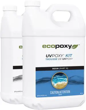 UVPoxy Table Top Coating & Art Epoxy Resin Kit - 2.11 Gal / 8L: Fast-Curing, UV/Yellowing Resistant, Water-Clear, Bio-Based Resin | Self-Leveling, High-Gloss Epoxy for Table Tops & Fluid Arts UVPoxy Table Top Coating & Art Epoxy Resin Kit - 2.11 Gal / 8L: Fast-Curing, UV/Yellowing Resistant, Water-Clear, Bio-Based Resin | Self-Leveling, High-Gloss Epoxy for Table Tops & Fluid Arts