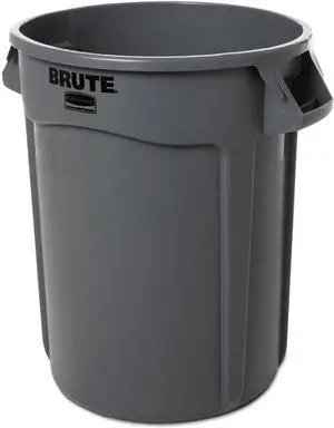 BRUTE Heavy-Duty Round Trash/Garbage Can with Venting Channels, Pack of 2, 32 Gallon, Gray, for Landscapers/Construction/Restaurants/Back of House/Offices/Warehouses BRUTE Heavy-Duty Round Trash/Garbage Can with Venting Channels, Pack of 2, 32 Gallon, Gray, for Landscapers/Construction/Restaurants/Back of House/Offices/Warehouses