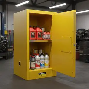 30 Gallon OSHA Flammable Storage Cabinet | 36x23x23 Double-Wall Steel Fire Cabinet with 3-Point Lock, Leak-Proof Sump & ESD Grounding Cable for Gasoline, Chemicals 30 Gallon OSHA Flammable Storage Cabinet | 36x23x23 Double-Wall Steel Fire Cabinet with 3-Point Lock, Leak-Proof Sump & ESD Grounding Cable for Gasoline, Chemicals