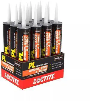 PL Window Door & Siding Polyurethane Sealant, White, 10 fl oz Cartridge, 12 Pack PL Window Door & Siding Polyurethane Sealant, White, 10 fl oz Cartridge, 12 Pack