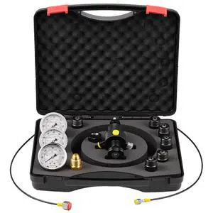 Hydraulic Nitrogen Accumulator Charging Kit, All-in-One Nitrogen Fill Kit, Pressure Test System with 3 Gauges (1500, 4000, 6000 PSI), 6 Adapters Couplings, 1 Gas Hose, 1 Valve, 1 CGA580 Adapter Hydraulic Nitrogen Accumulator Charging Kit, All-in-One Nitrogen Fill Kit, Pressure Test System with 3 Gauges (1500, 4000, 6000 PSI), 6 Adapters Couplings, 1 Gas Hose, 1 Valve, 1 CGA580 Adapter