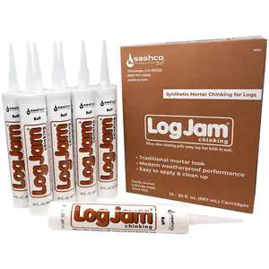 Log Jam Acrylic Latex Chinking Caulk, 30 oz Cartridge, Buff (Pack of 10) Log Jam Acrylic Latex Chinking Caulk, 30 oz Cartridge, Buff (Pack of 10)
