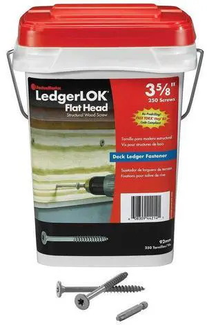 LedgerLok Flat Head Wood Screw - Bucket of 250-3-5/8" LedgerLok Flat Head Wood Screw - Bucket of 250-3-5/8"