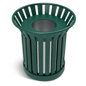 27.6IN Round Large Outdoor Trash Can, Heavy Duty Metal Slatted Garbage Can Outdoor, All Weather Resistant Commercial Garbage Cans, Waste Receptacle in Park, School, Beach, Patio, Green 27.6IN Round Large Outdoor Trash Can, Heavy Duty Metal Slatted Garbage Can Outdoor, All Weather Resistant Commercial Garbage Cans, Waste Receptacle in Park, School, Beach, Patio, Green