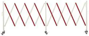 Trafford Industrial Expandable Metal Barricade, 16 Feet, Red and White, Mobile Safety Barrier Gate, Retractable Traffic Fence Trafford Industrial Expandable Metal Barricade, 16 Feet, Red and White, Mobile Safety Barrier Gate, Retractable Traffic Fence