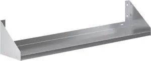 Premium Quality Stainless Steel Wall Shelf with Side Guards | Commercial Metal Shelving NSF Certified | (60" Long x 12" Deep) Premium Quality Stainless Steel Wall Shelf with Side Guards | Commercial Metal Shelving NSF Certified | (60" Long x 12" Deep)