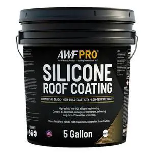 100% Silicone Roof Coating High Solids Commercial Roof Restoration Coating and Waterproof Membrane for Flat and Low-Slope Roofs 5 Gallon 100% Silicone Roof Coating High Solids Commercial Roof Restoration Coating and Waterproof Membrane for Flat and Low-Slope Roofs 5 Gallon