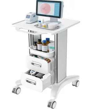 Medical Trolley Cart with Drawers, Hospital Mobile Ultrasound Cart with Trays & 4 Silent Swivel Wheels, 220 LBS Load Portable Storage Drawer for Hospital, Dental Clinic, Beauty Salon Medical Trolley Cart with Drawers, Hospital Mobile Ultrasound Cart with Trays & 4 Silent Swivel Wheels, 220 LBS Load Portable Storage Drawer for Hospital, Dental Clinic, Beauty Salon