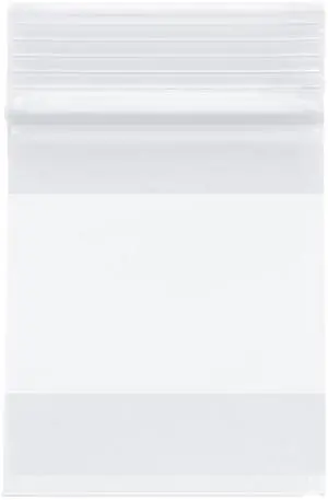 2.5" x 3" (Case of 10,000), 4 Mil with White-Block Heavy Duty Zipper Reclosable Plastic Bags 2.5" x 3" (Case of 10,000), 4 Mil with White-Block Heavy Duty Zipper Reclosable Plastic Bags