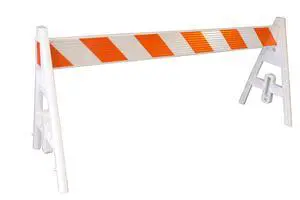 Type 1 A-Frame Plastic Barricade with Reflective Double Sided 8 Foot Rail-A Frame legs and Rails ship separate Type 1 A-Frame Plastic Barricade with Reflective Double Sided 8 Foot Rail-A Frame legs and Rails ship separate