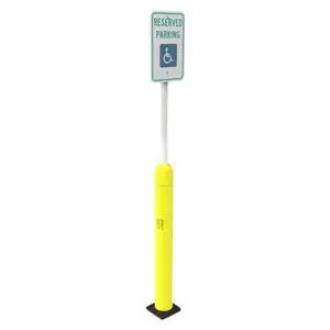 Impact Recovery - Sta-Rite Flexible Sign Post - Sign Holder - Handicap Parking Signs - Made in the USA - 102 with Yellow Bollard - Reserved Parking Signage Impact Recovery - Sta-Rite Flexible Sign Post - Sign Holder - Handicap Parking Signs - Made in the USA - 102 with Yellow Bollard - Reserved Parking Signage