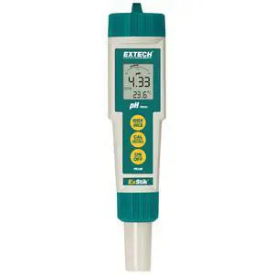 PH100 Waterproof ExStik II pH Meter Kit with Flat Surface Electrode and Temperature Display PH100 Waterproof ExStik II pH Meter Kit with Flat Surface Electrode and Temperature Display