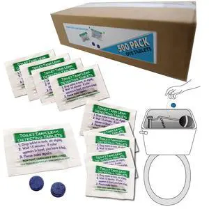Blue Dye Leak Tablets Toilet Detection Multi-Use Test Tracer 2-Packs Silent Leaks (500) Blue Dye Leak Tablets Toilet Detection Multi-Use Test Tracer 2-Packs Silent Leaks (500)