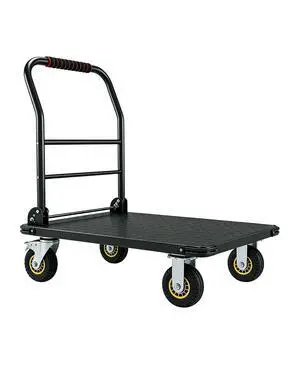 Heavy Duty Platform Truck Cart, 1800LBS Capacity Steel Flatbed Dolly, 36"x24" Large Utility Cart with 6" Swivel Wheels with Brakes, Foldable Hand Truck for Warehouse, Garage, Shipping & Moving Heavy Duty Platform Truck Cart, 1800LBS Capacity Steel Flatbed Dolly, 36"x24" Large Utility Cart with 6" Swivel Wheels with Brakes, Foldable Hand Truck for Warehouse, Garage, Shipping & Moving