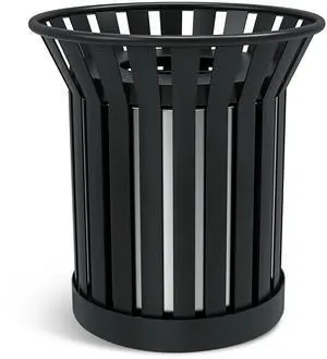 25.2IN Large Round Large Outdoor Trash Can, Heavy Duty Metal Slatted Garbage Can Outdoor, All Weather Resistant Commercial Garbage Cans, Waste Receptacle in Park, School, Beach, Patio Black 25.2IN Large Round Large Outdoor Trash Can, Heavy Duty Metal Slatted Garbage Can Outdoor, All Weather Resistant Commercial Garbage Cans, Waste Receptacle in Park, School, Beach, Patio Black