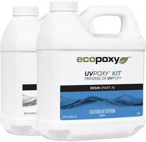 UVPoxy Table Top Coating & Art Epoxy Resin Kit - 1.06 Gal / 4L: Fast-Curing, UV/Yellowing Resistant, Water-Clear, Bio-Based Resin | Self-Leveling, High-Gloss Epoxy for Table Tops & Fluid Arts UVPoxy Table Top Coating & Art Epoxy Resin Kit - 1.06 Gal / 4L: Fast-Curing, UV/Yellowing Resistant, Water-Clear, Bio-Based Resin | Self-Leveling, High-Gloss Epoxy for Table Tops & Fluid Arts