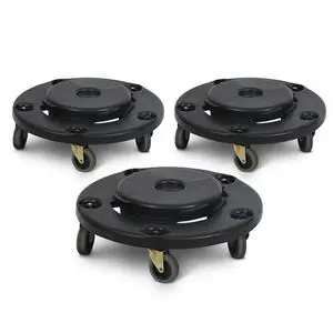 Trash Can Dolly with Wheels Black Garbage Can Wheels Transports 20 Gallon 32 Gallon 44 Gallon and 55 Gallon Brute Trash Can Dolly for Restaurants Offices Commercial Environments, 3 Pack Trash Can Dolly with Wheels Black Garbage Can Wheels Transports 20 Gallon 32 Gallon 44 Gallon and 55 Gallon Brute Trash Can Dolly for Restaurants Offices Commercial Environments, 3 Pack