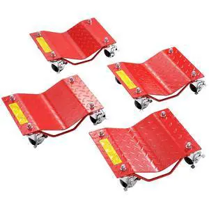 Wheel Dolly, 8000 lbs Capacity Heavy-Duty Steel Car Mover, Wheel Dolly Car Tire Stake Set with Brakes, Vehicle Moving Cart Moving Cars, Trucks, Trailers, Motorcycles, and Boats, Set of 4, Red Wheel Dolly, 8000 lbs Capacity Heavy-Duty Steel Car Mover, Wheel Dolly Car Tire Stake Set with Brakes, Vehicle Moving Cart Moving Cars, Trucks, Trailers, Motorcycles, and Boats, Set of 4, Red