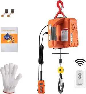 1100 lbs Electric Hoist Winch with Manual/Wired/Wireless Remote Control, 1500W Portable Pure Copp Electric Winch Crane 25 ft Lifting Height 16 ft/min Overload Protection for Towing Lifting 1100 lbs Electric Hoist Winch with Manual/Wired/Wireless Remote Control, 1500W Portable Pure Copp Electric Winch Crane 25 ft Lifting Height 16 ft/min Overload Protection for Towing Lifting