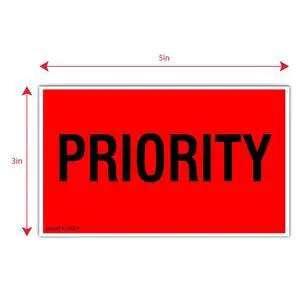 3" X 5" Priority Fluorescent Shipping Label Stickers for Shipping and Packing - 500 Adhesive Labels Per Roll (10 Pack) 3" X 5" Priority Fluorescent Shipping Label Stickers for Shipping and Packing - 500 Adhesive Labels Per Roll (10 Pack)