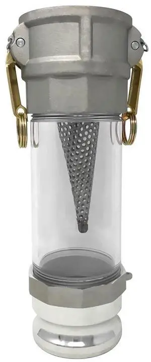 3" in-line Camlock Polycarbonate Sight Glass and Strainer Assembly (CAM-30-SGST-PCAL) 3" in-line Camlock Polycarbonate Sight Glass and Strainer Assembly (CAM-30-SGST-PCAL)