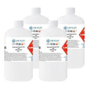 Isopropyl Alcohol 70% (IPA) Lab Grade, Rubbing Alcohol & Cleaning Solvent for Laboratory, Industrial & Professional Use, Made in USA, 1 Gallon (Pack of 4 x 1 Quart Bottles) Isopropyl Alcohol 70% (IPA) Lab Grade, Rubbing Alcohol & Cleaning Solvent for Laboratory, Industrial & Professional Use, Made in USA, 1 Gallon (Pack of 4 x 1 Quart Bottles)