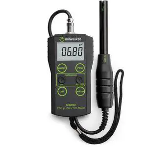 MW802 LED Economy Portable pH/EC/TDS Meter with 1 Point Manual Calibration, 0.0 to 14.0 pH, +/-0.1 pH Accuracy, +/-0.2 pH Resolution MW802 LED Economy Portable pH/EC/TDS Meter with 1 Point Manual Calibration, 0.0 to 14.0 pH, +/-0.1 pH Accuracy, +/-0.2 pH Resolution
