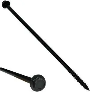 (100) 3/8 X 12 Black Hex Head Lag Wood Screws, Heavy Duty lag Bolts for Timber, Tree Houses, Fences by -Qty 100 (100) 3/8 X 12 Black Hex Head Lag Wood Screws, Heavy Duty lag Bolts for Timber, Tree Houses, Fences by -Qty 100