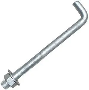5/8" X 8" Threaded Concrete Anchor L-Bolts (Nuts & Washers Included) - Hot Dipped Galvanized - Sill Plate, Base Plate, Masonry, Wood, Cement Anchors, J Bolt (75, 5/8" x 8") 5/8" X 8" Threaded Concrete Anchor L-Bolts (Nuts & Washers Included) - Hot Dipped Galvanized - Sill Plate, Base Plate, Masonry, Wood, Cement Anchors, J Bolt (75, 5/8" x 8")