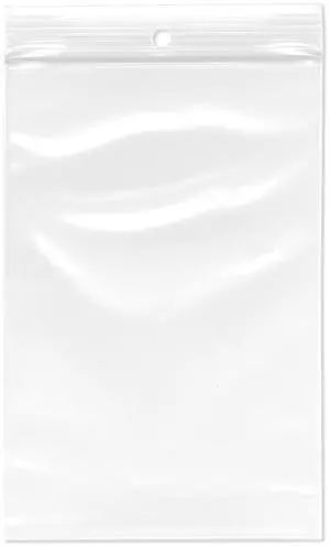 4" x 6" (Case of 4,000), 4 Mil with Hang-Hole Heavy Duty Zipper Reclosable Plastic Bags 4" x 6" (Case of 4,000), 4 Mil with Hang-Hole Heavy Duty Zipper Reclosable Plastic Bags