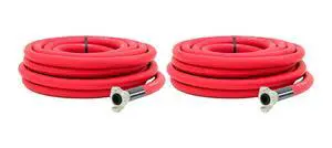 Jackhammer Rubber Air Hose Assembly with 3/4" Universal (Chicago) Couplings - 50ft - Pack of 2 Jackhammer Rubber Air Hose Assembly with 3/4" Universal (Chicago) Couplings - 50ft - Pack of 2