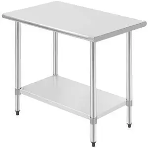 24 x 36 Inch Stainless Steel Table for Prep & Work NSF Commercial Metal Table with Adjustable Foot Kitchen Work Table Scratch Resistent Commercial Work Table 24 x 36 Inch Stainless Steel Table for Prep & Work NSF Commercial Metal Table with Adjustable Foot Kitchen Work Table Scratch Resistent Commercial Work Table